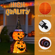 3FT Halloween Lighted Pumpkin Decorations | 176 LED Pop-Up Jack-O-Lantern with Cape & Metal Stand (2-Pack)