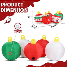 7 FT Lighted Christmas Inflatable Balls | Funny Blow Up Yard Decoration with Built-in LED Lights for Holiday Lawn, Garden & Party Decor