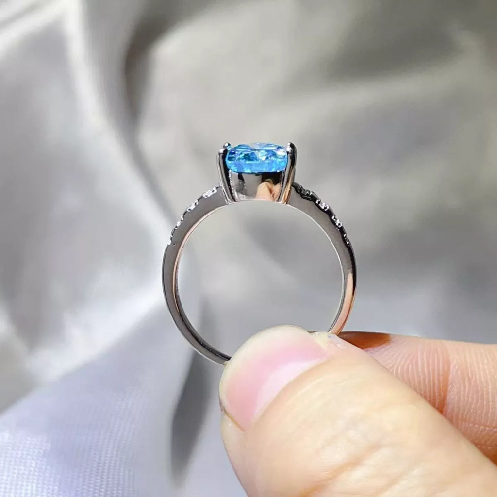 3 Carat Moissanite Oval 925 Sterling Silver Ring - QandCo - trending