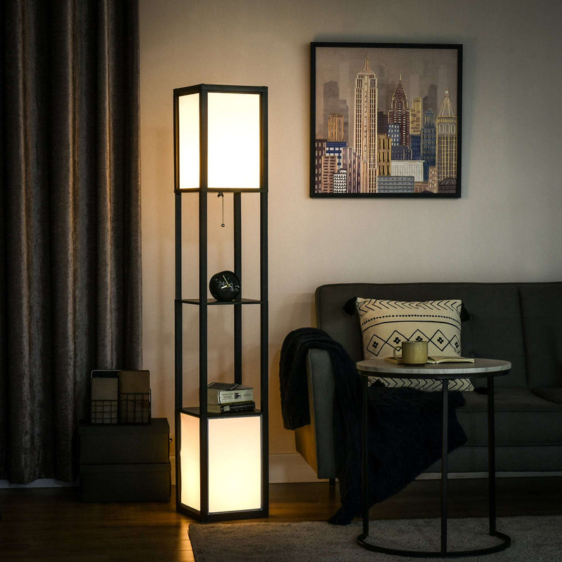 Modern Shelf Floor Lamp with Dual Ambient LED Lighting - QandCo - trending - new - affordable - light - lighting - fashion - modren
