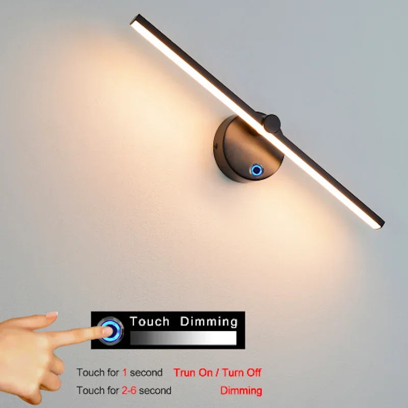 Linear LED Wall Lamp with Switch – 300° Rotatable Nordic Minimalist Wall Light (41 cm)