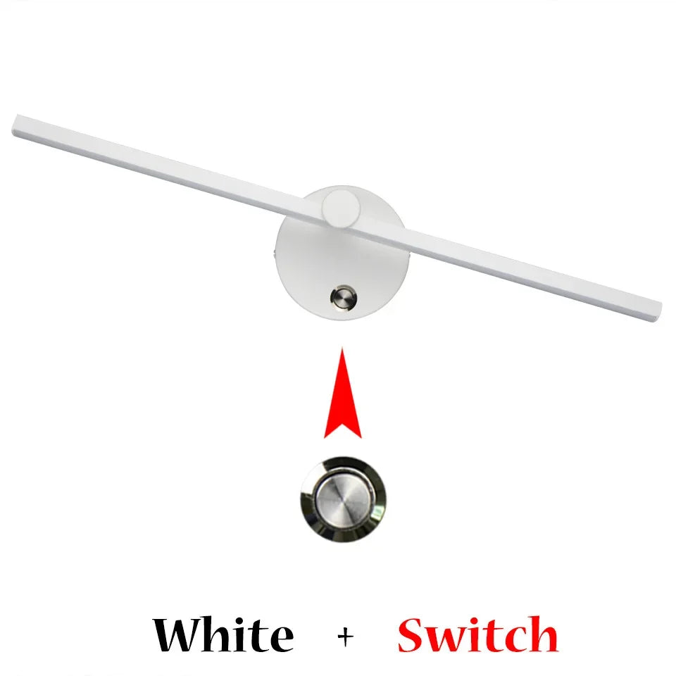 Linear LED Wall Lamp with Switch – 300° Rotatable Nordic Minimalist Wall Light (41 cm)