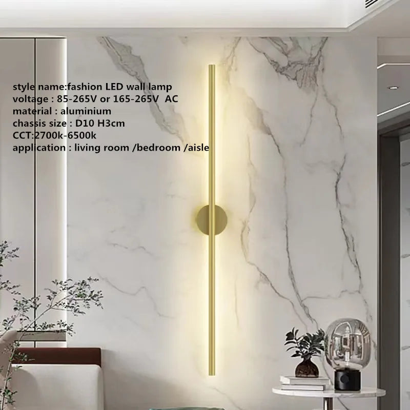 Linear Tube LED Wall Lamp – Modern Minimalist Wall Sconce for Interior Lighting