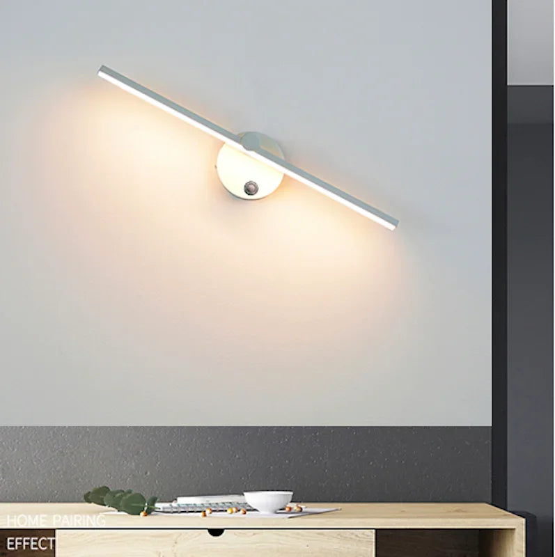 Linear LED Wall Lamp with Switch – 300° Rotatable Nordic Minimalist Wall Light (41 cm)
