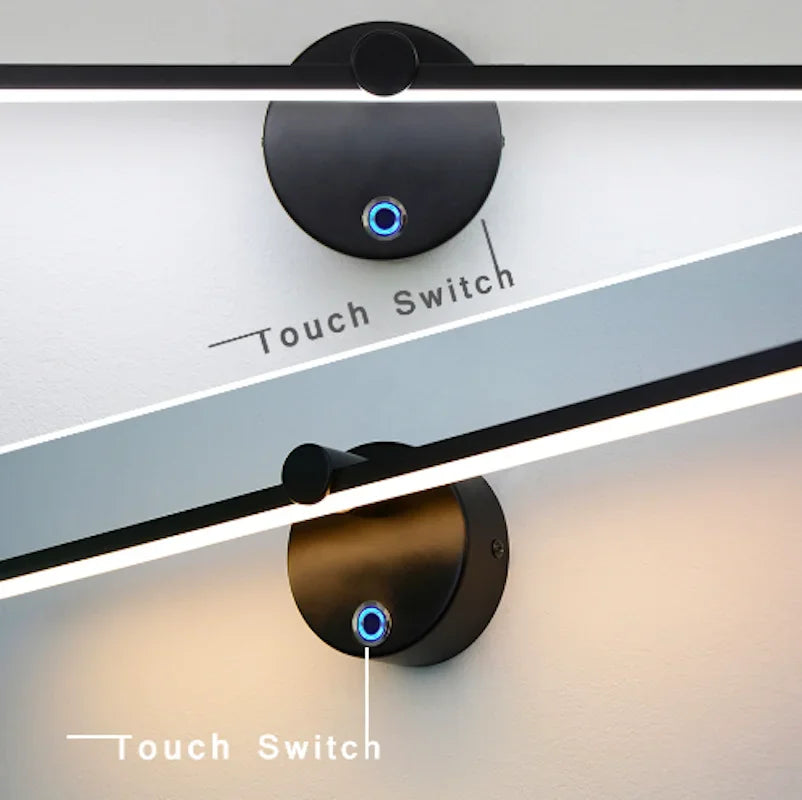 Linear LED Wall Lamp with Switch – 300° Rotatable Nordic Minimalist Wall Light (41 cm)