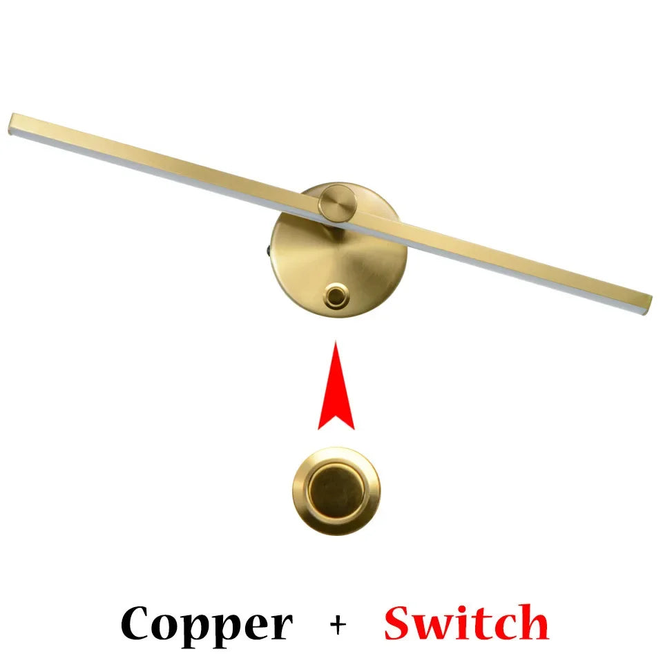 Linear LED Wall Lamp with Switch – 300° Rotatable Nordic Minimalist Wall Light (41 cm)