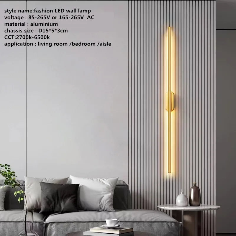 Linear Tube LED Wall Lamp – Modern Minimalist Wall Sconce for Interior Lighting