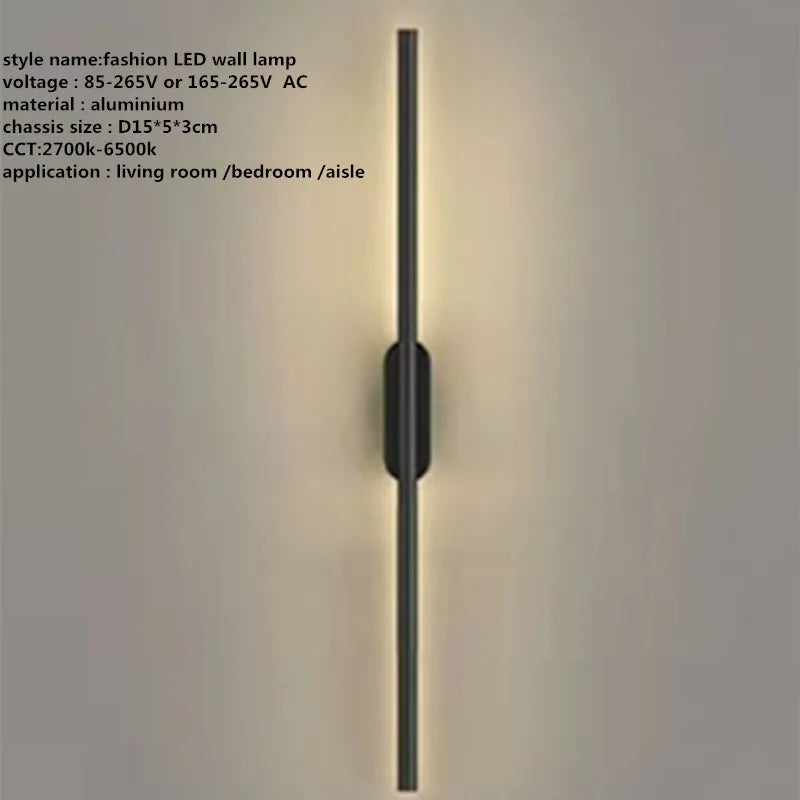 Linear Tube LED Wall Lamp – Modern Minimalist Wall Sconce for Interior Lighting