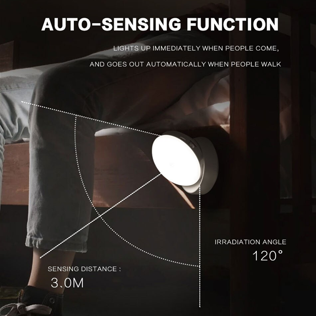 360° Rotary Motion Sensor LED Light – Cordless Night Lamp - QandCo - trending