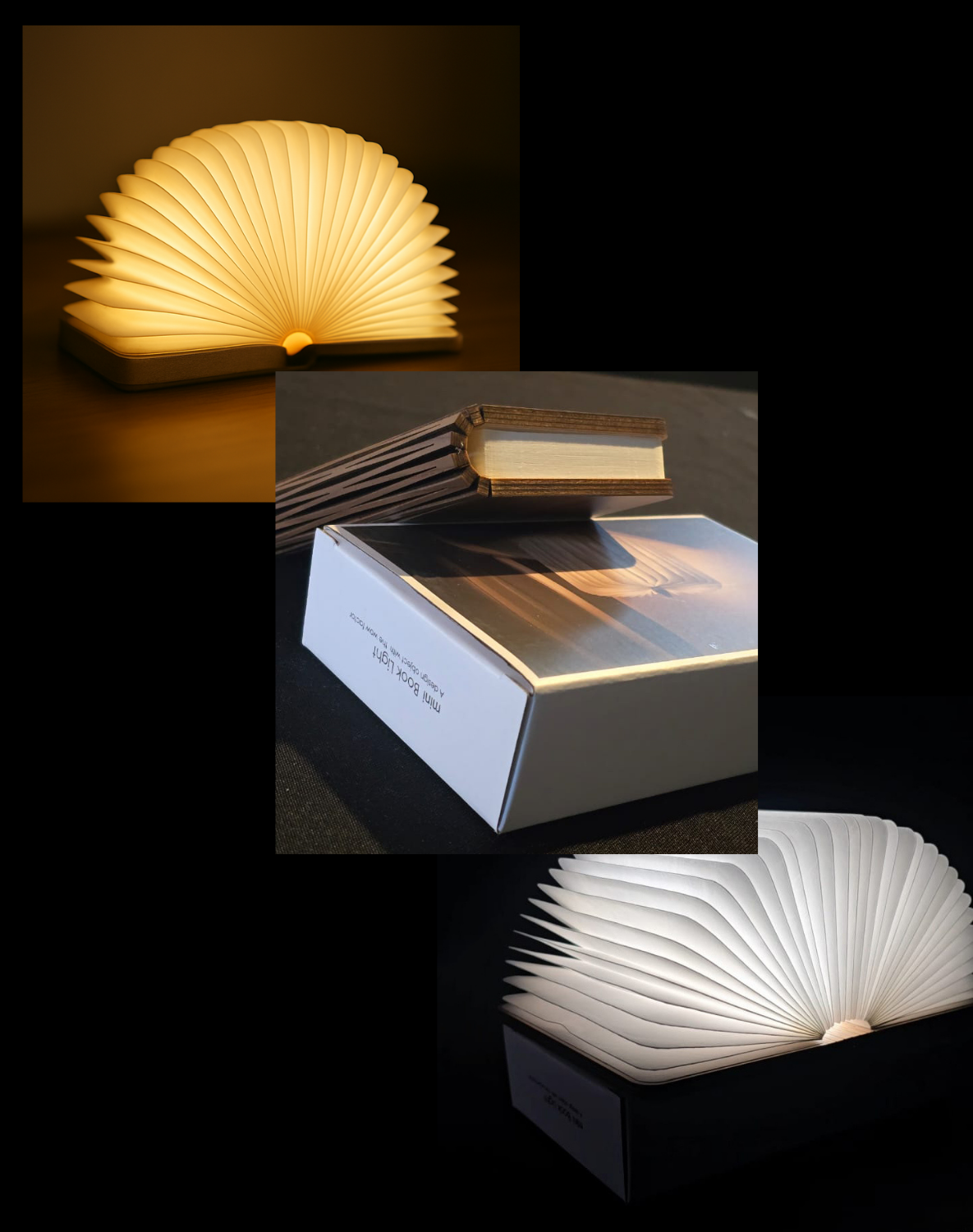 LumaBook™: Glow-In-The-Dark Folding Book Lamp | USB Rechargeable LED Light | Creative Book-Shaped Night Light