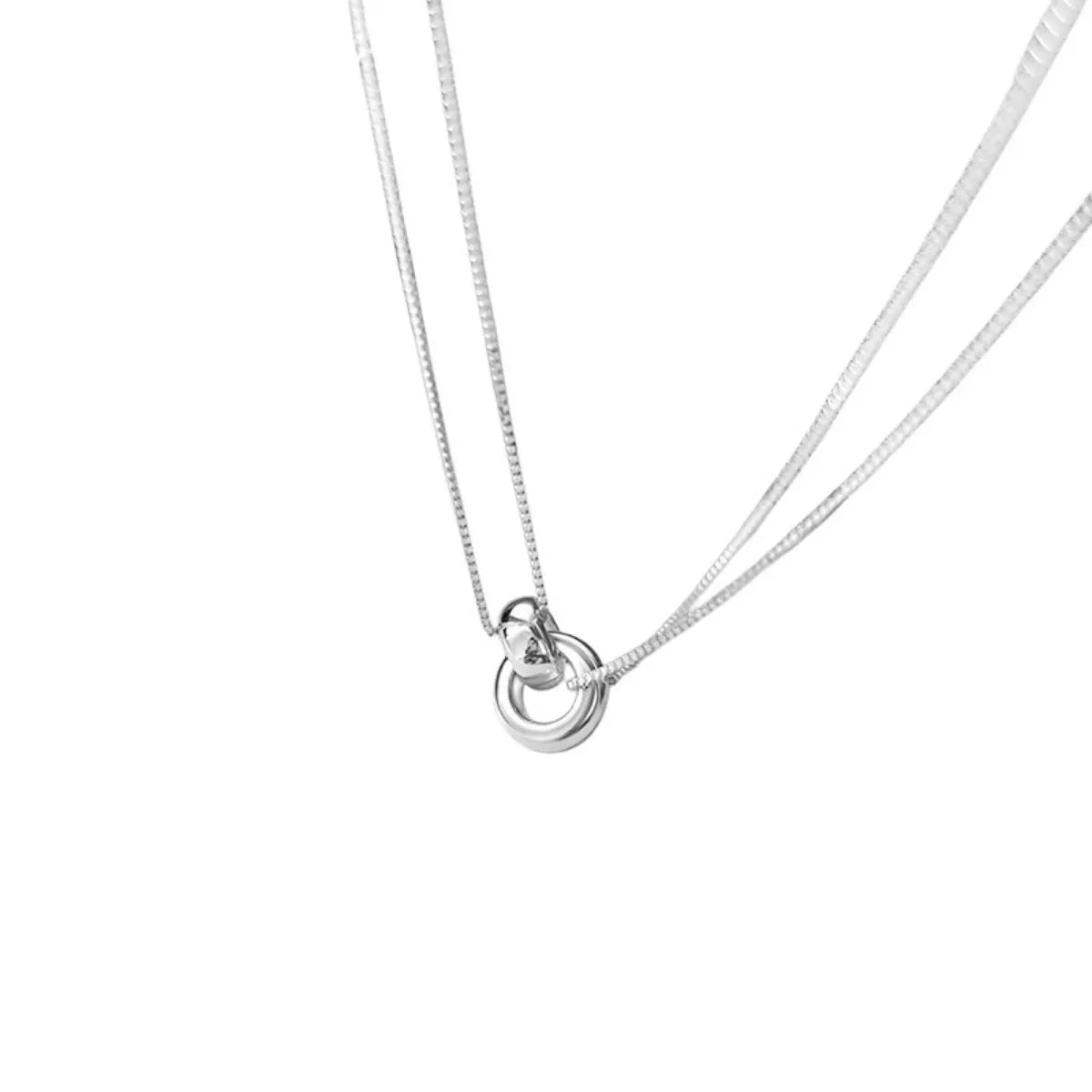 Double Strand 925 Sterling Silver Necklace - QandCo - trending