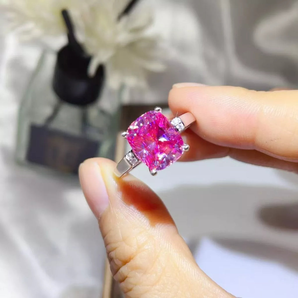 5 Carat Moissanite 925 Sterling Silver Ring Silver - QandCo - trending