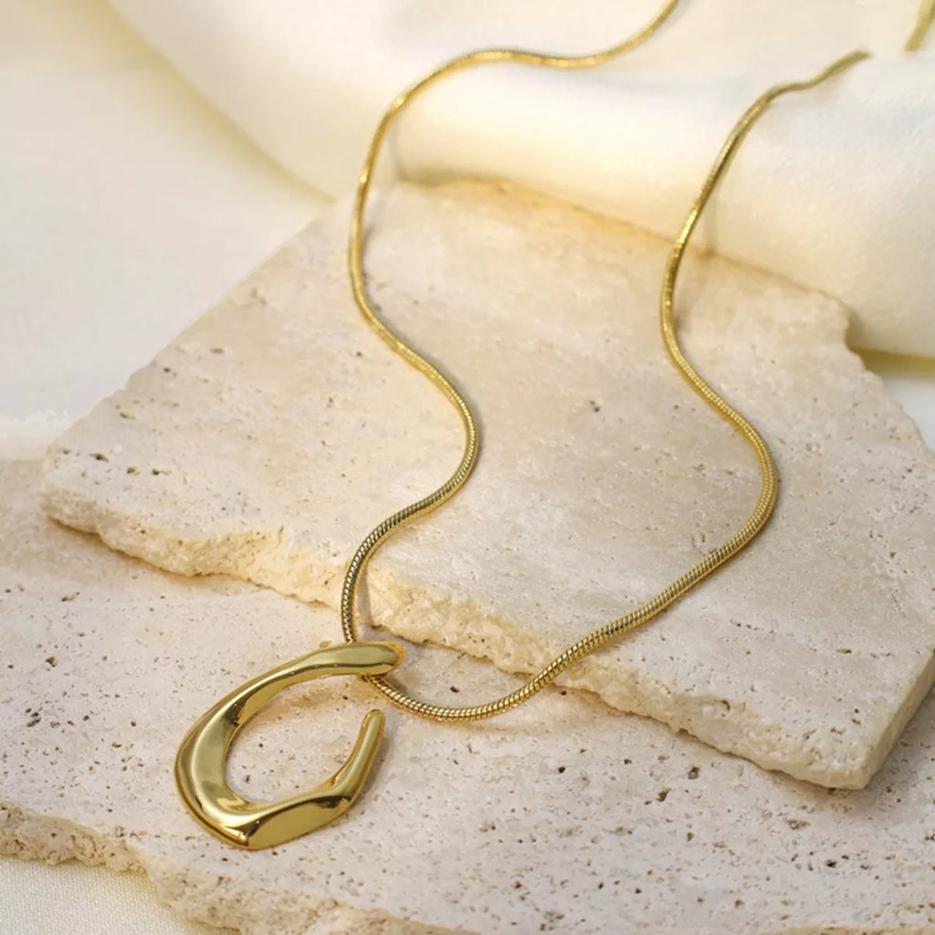 18K Gold-Plated Geometric Necklace – Minimalist Jewelry - QandCo - trending