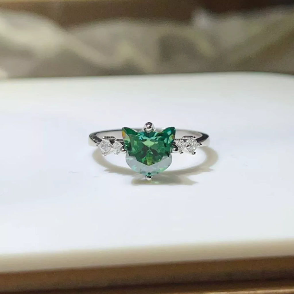 2 Carat Cat-Shaped Moissanite 925 Sterling Silver Ring - QandCo - trending