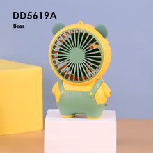 Cute Mini USB Fan | Portable Silent Desk Fan with 4 Blades | Bear, Kitten, Deer & Devil Design