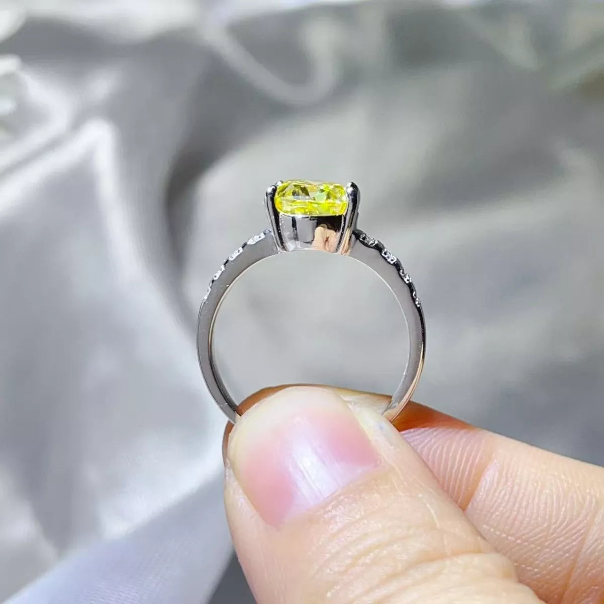 3 Carat Moissanite Oval 925 Sterling Silver Ring - QandCo - trending