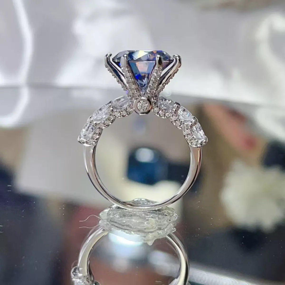 5 Carat Moissanite 6-Prong 925 Sterling Silver Ring - QandCo - trending