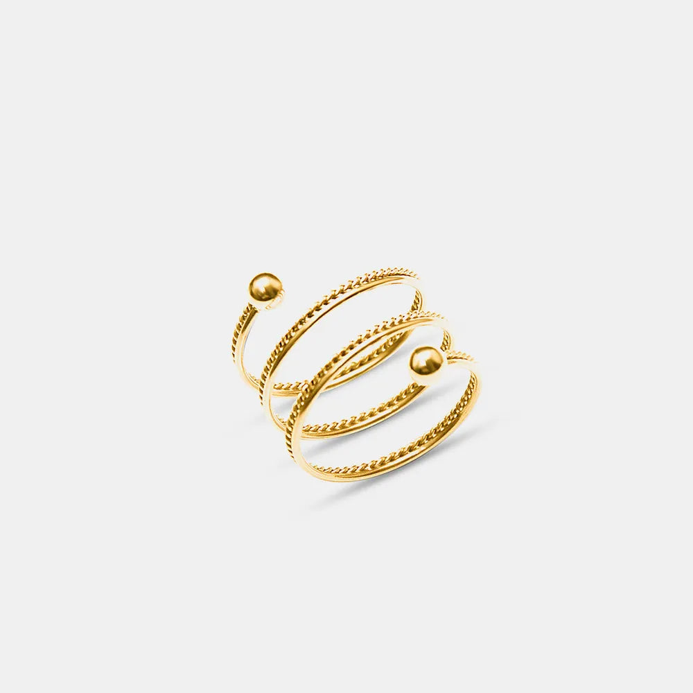 18K Gold-Plated Titanium Steel Ring | Silver-Plated Finish - QandCo - trending