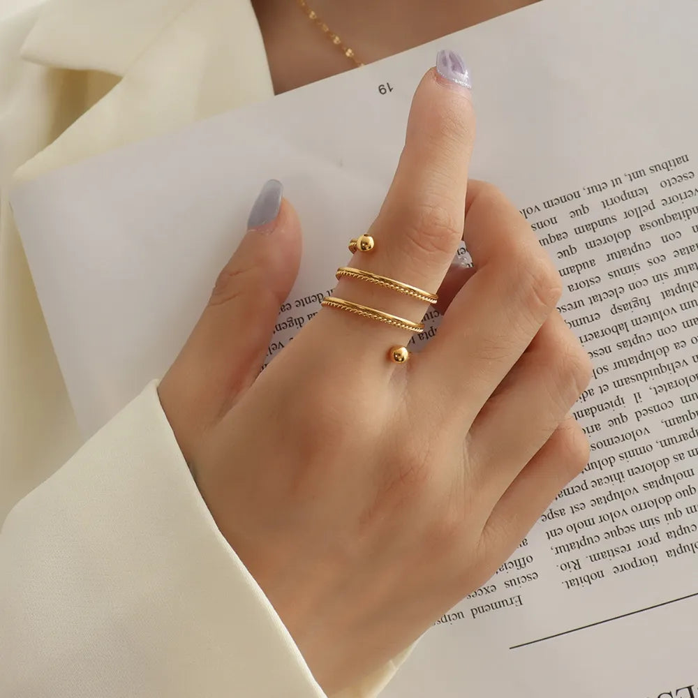 Titanium Steel Wrap Ring Gold One Size - QandCo - trending - new - affordable - light - lighting - fashion - modren