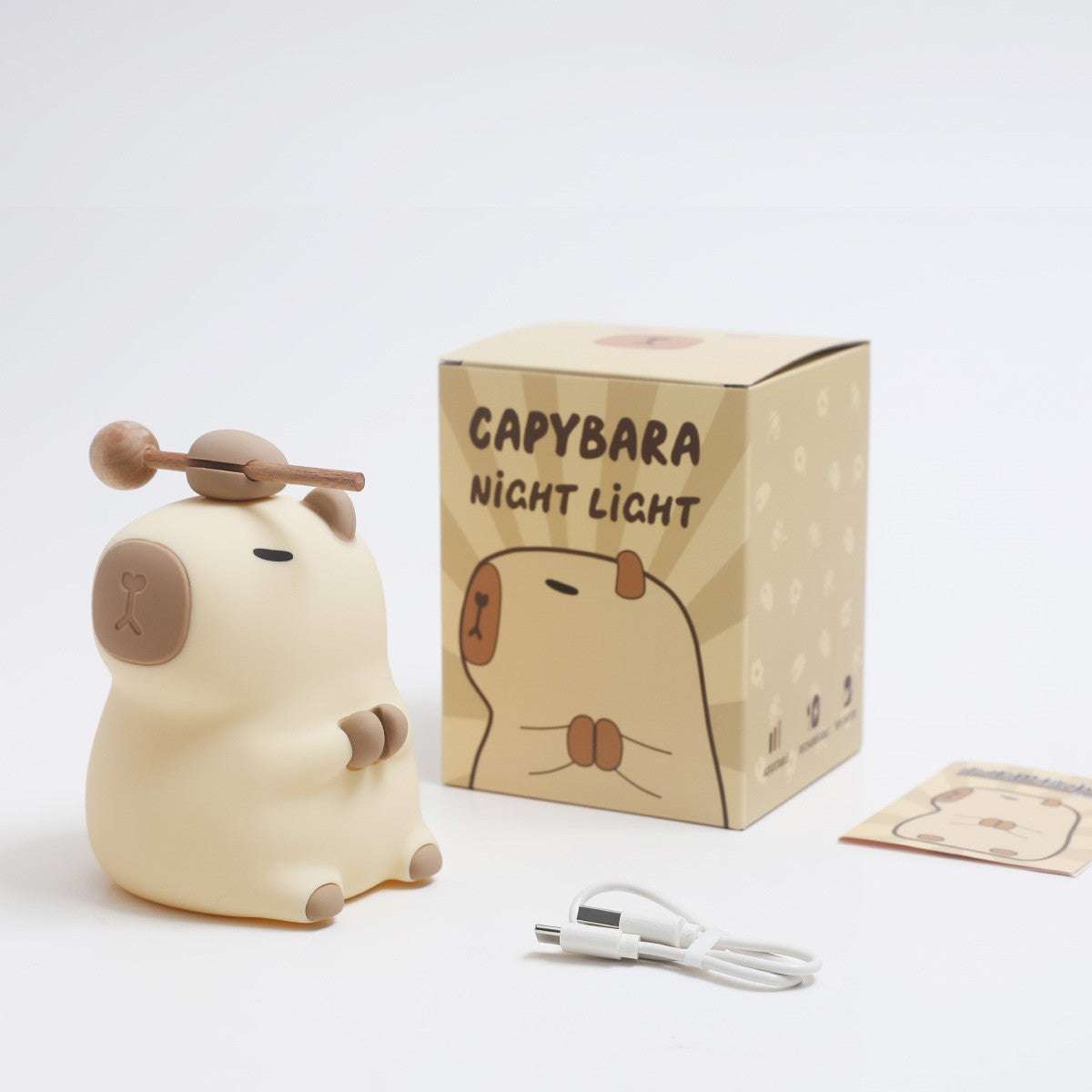 Capybara Silicone Night Lamp – USB Rechargeable Bedside Light Capybara Chinese Block - QandCo - trending