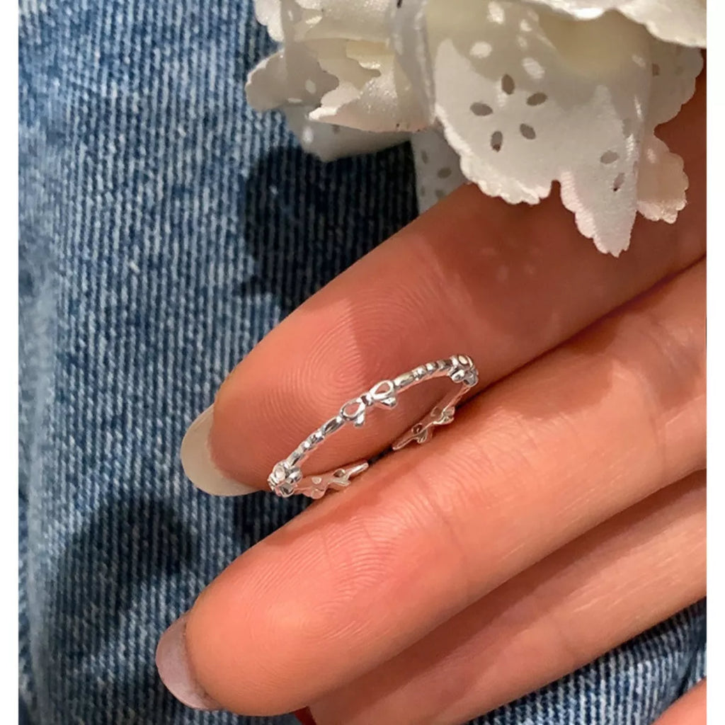 925 Sterling Silver Bow Open Ring – Dainty Silver Jewelry - QandCo - trending