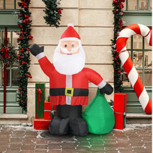 6 FT Lighted Inflatable Santa Claus | Christmas Yard Decoration with Gift Bag