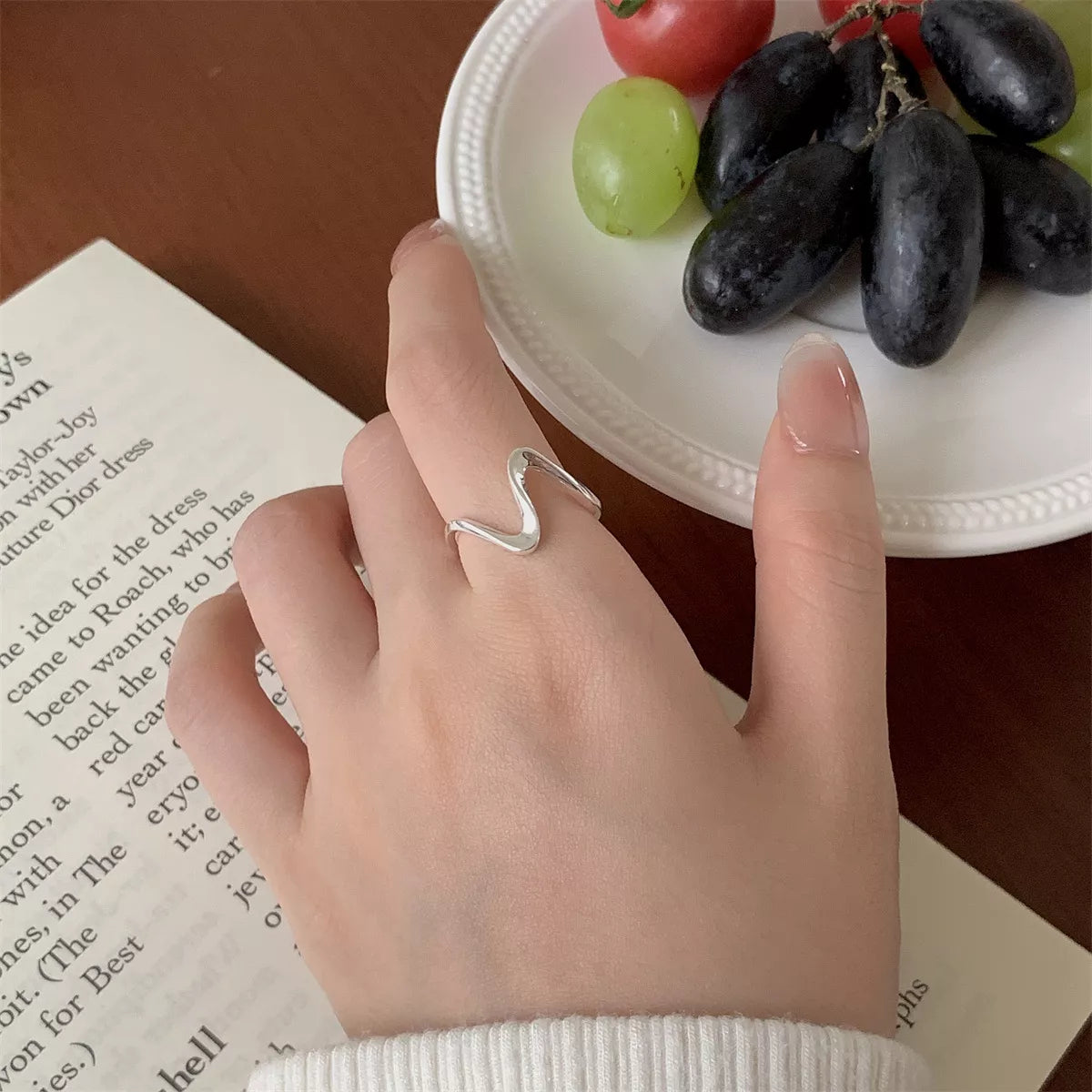 925 Sterling Silver Irregular Ring – Modern Silver Jewelry Silver One Size - QandCo - trending