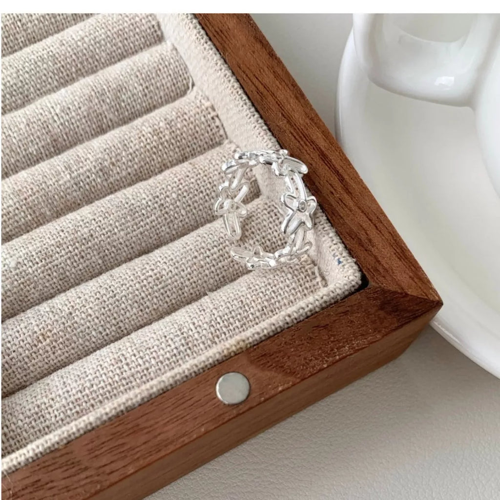 925 Sterling Silver Flower Open Ring – Dainty Floral Jewelry - QandCo - trending