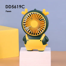 Cute Mini USB Fan | Portable Silent Desk Fan with 4 Blades | Bear, Kitten, Deer & Devil Design