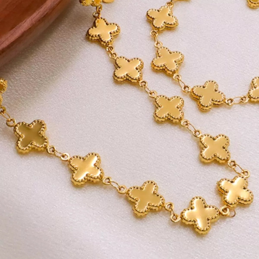 18K Gold-Plated Clover Charm Necklace – Lucky Jewelry Gift - QandCo - trending