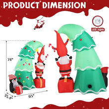 6 FT Lighted Christmas Inflatable Tree with Elf & Santa | Funny Blow Up Yard Decoration with Built-in LED Lights for Holiday Lawn & Party Décor