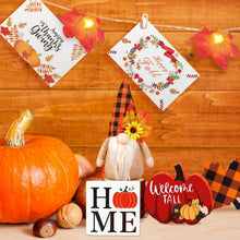 Fall Gnome Tiered Tray Set | Farmhouse Pumpkin & Maple Leaf Decorations