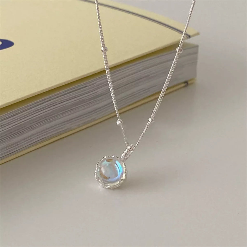 Moonstone 925 Sterling Silver Necklace – Gemstone Jewelry Silver One Size - QandCo - trending