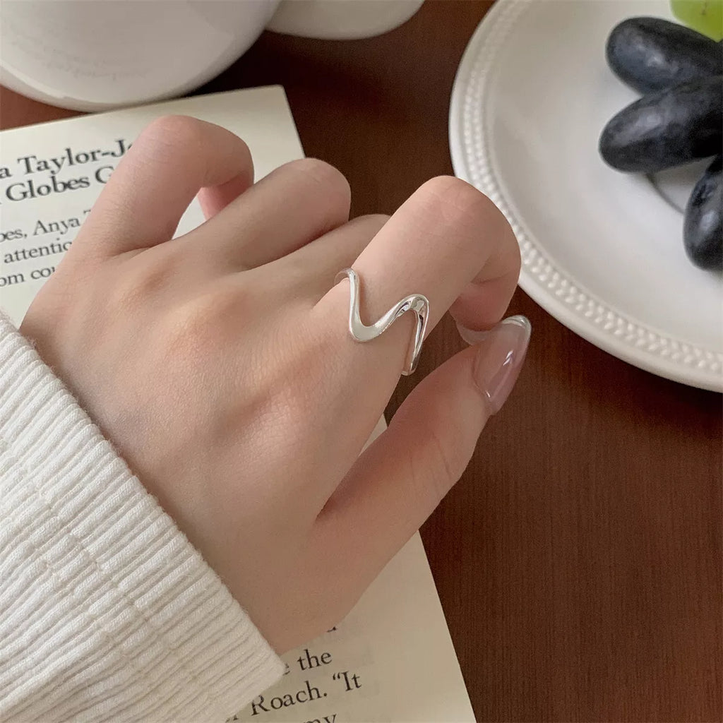 925 Sterling Silver Irregular Ring – Modern Silver Jewelry - QandCo - trending