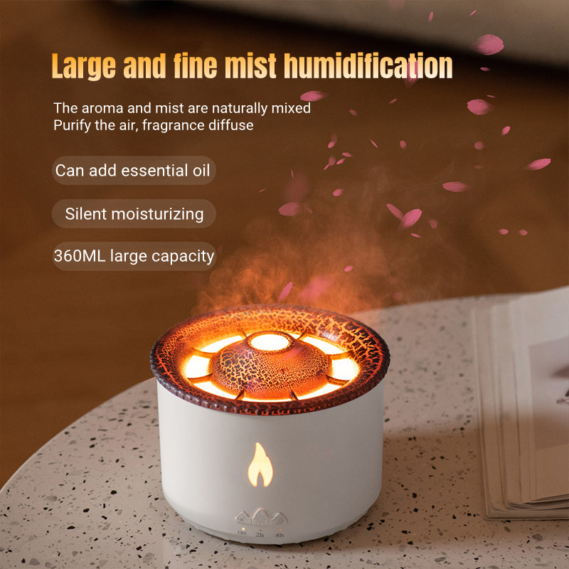 Volcano Ultrasonic Aroma Diffuser – Jellyfish Flame Humidifier - QandCo - trending
