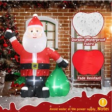 6 FT Lighted Inflatable Santa Claus | Christmas Yard Decoration with Gift Bag