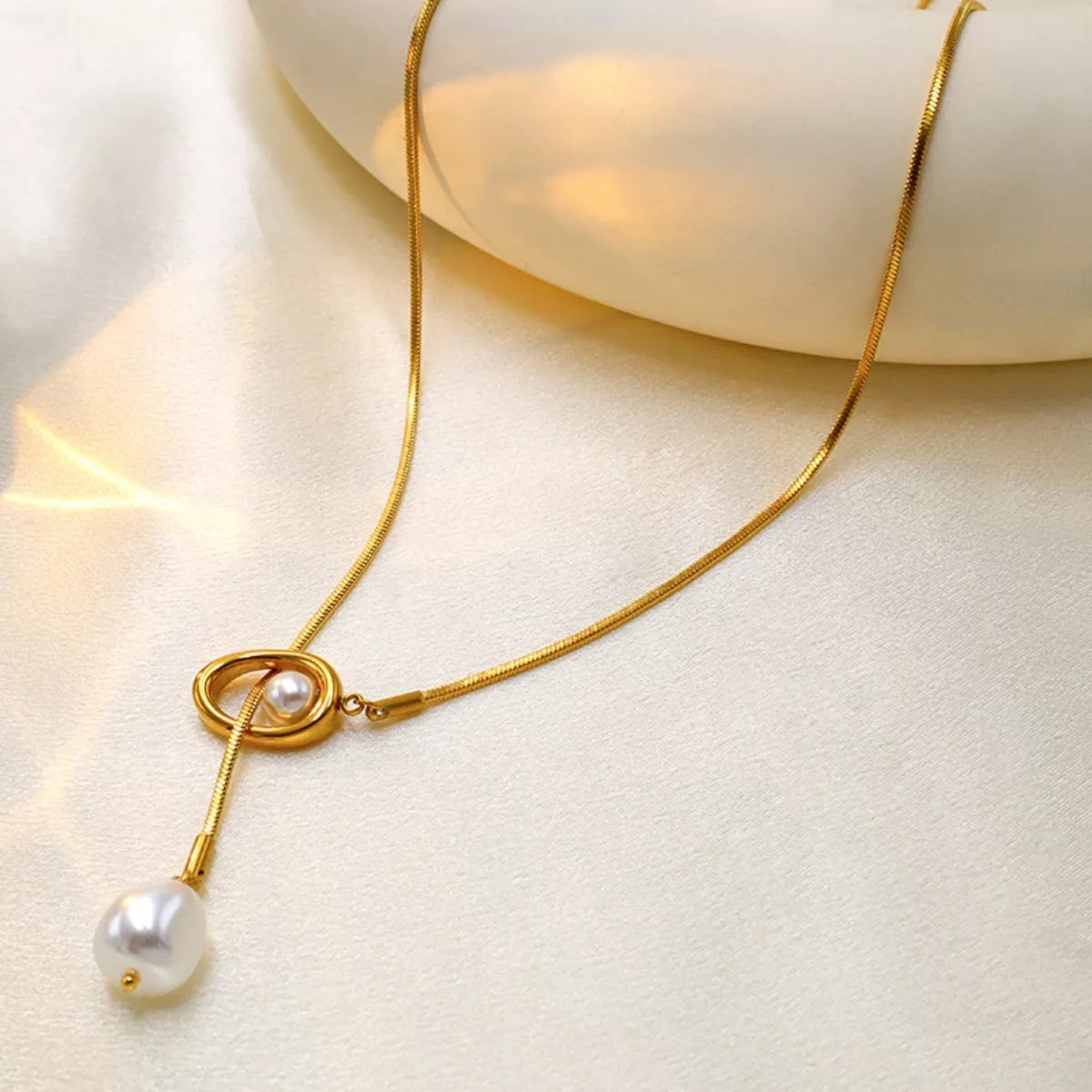 Elegant Pearl Pendant Necklace – Classic Fashion Jewelry Gold One Size - QandCo - trending