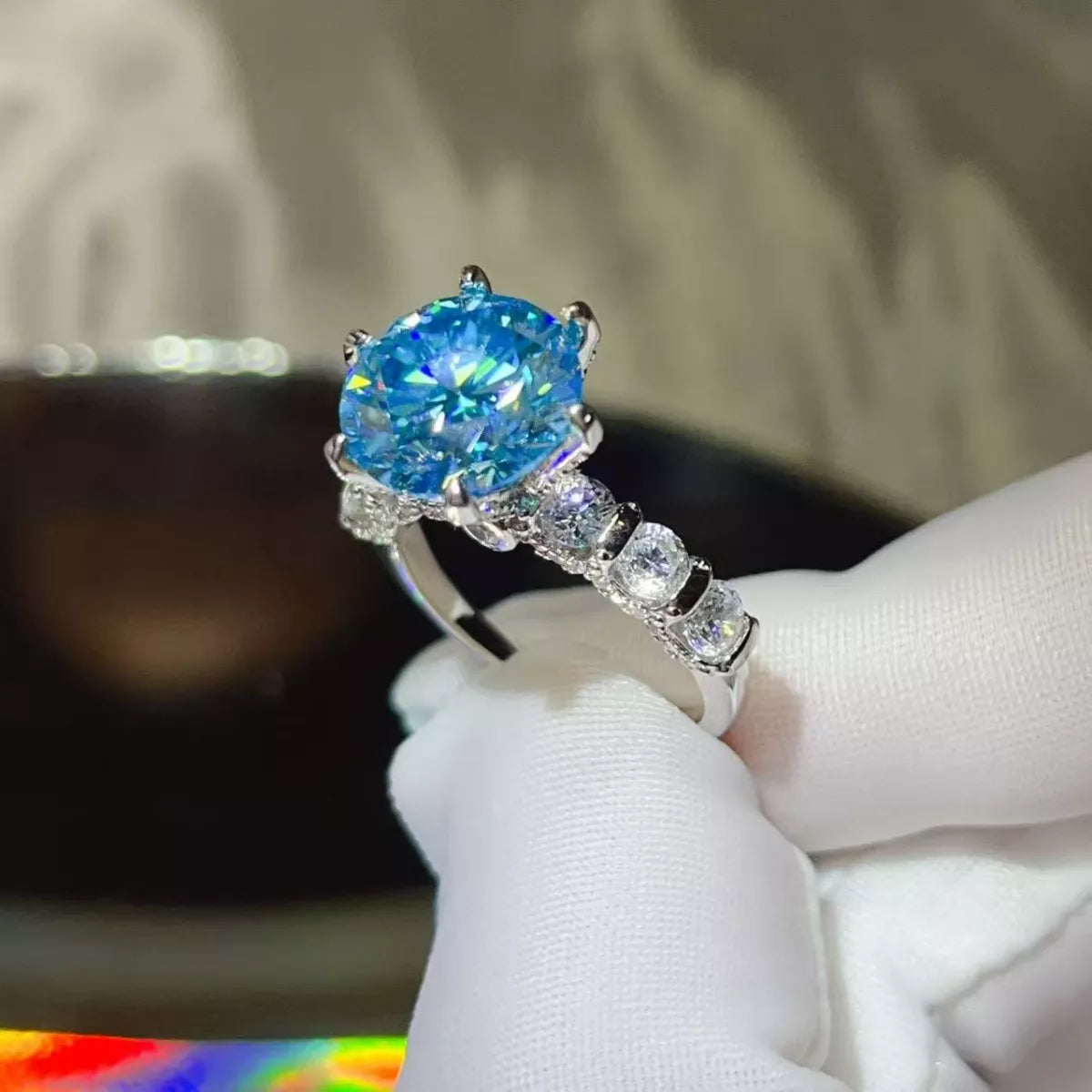 5 Carat Moissanite 6-Prong 925 Sterling Silver Ring - QandCo - trending