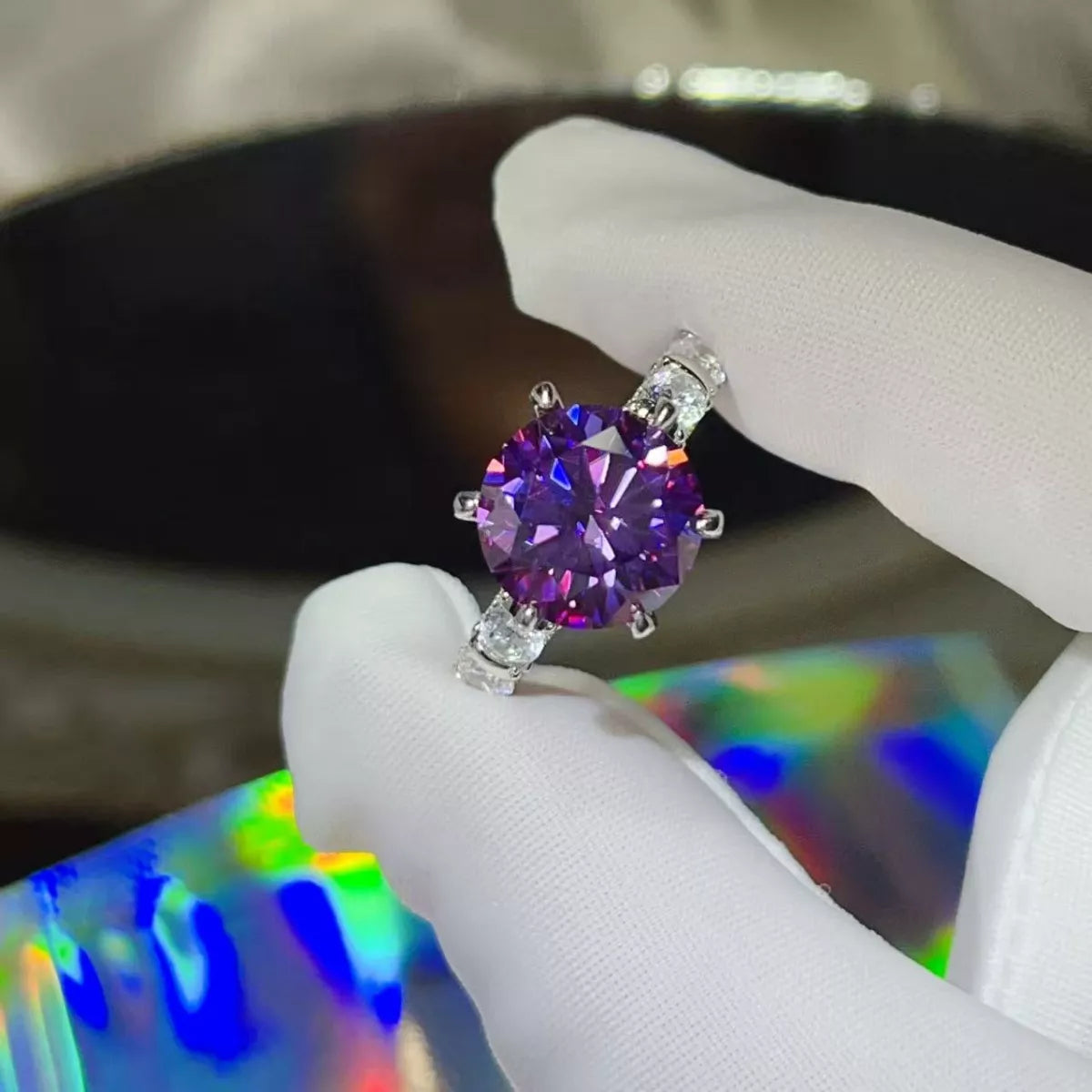 5 Carat Moissanite 6-Prong 925 Sterling Silver Ring - QandCo - trending